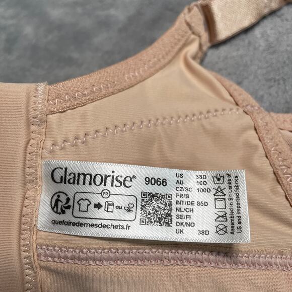 Glamorise Bra Womens 38D Tan Underwire High Impact Sports Activewear Running Gym - Picture 3 of 7